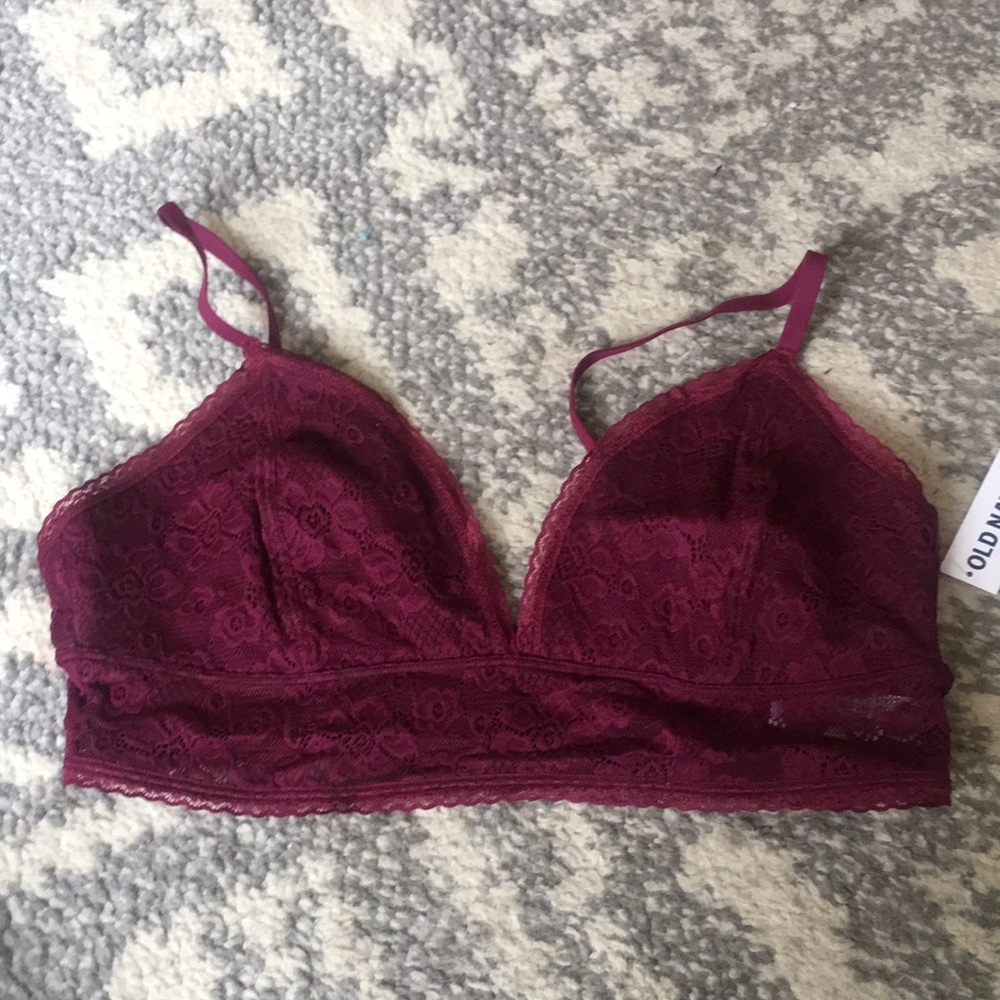 NWT burgundy lace bralette